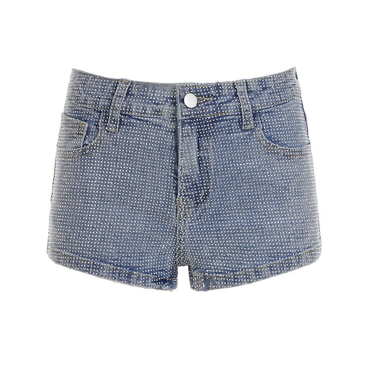 Damen Glitzernde Denim-Shorts mit funkelnden Akzenten Echo Archiv