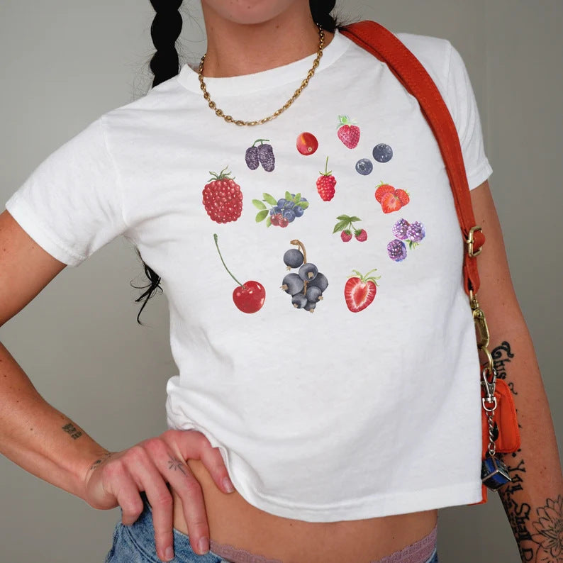 Damen Crop-T-Shirt mit kreativem Telefon-Design Echo Archiv