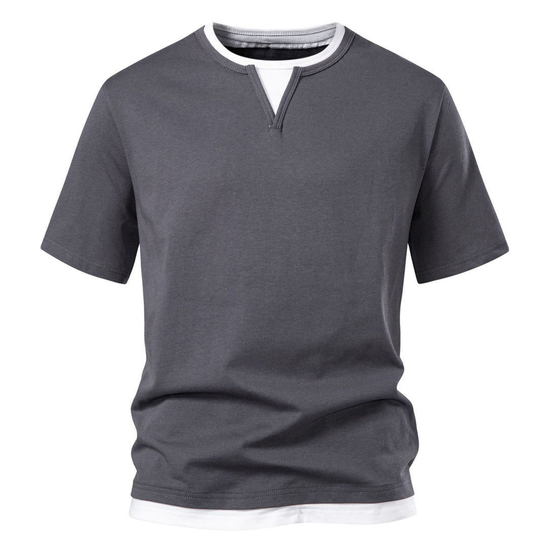 Herren Kurzarmshirt mit modernem Stehkragen Echoarchiv