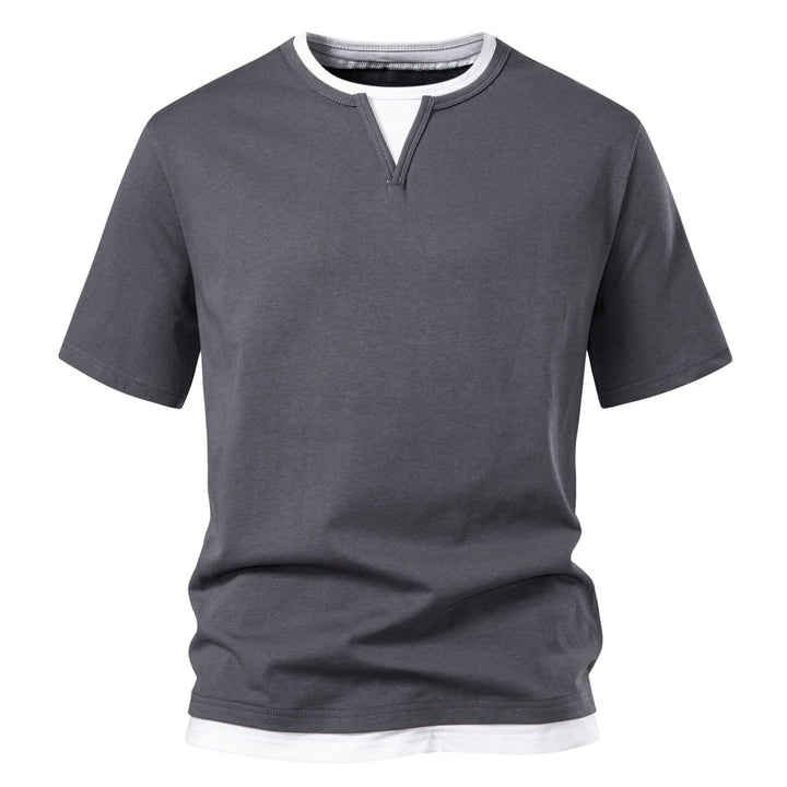 Herren Kurzarmshirt mit modernem Stehkragen Echoarchiv
