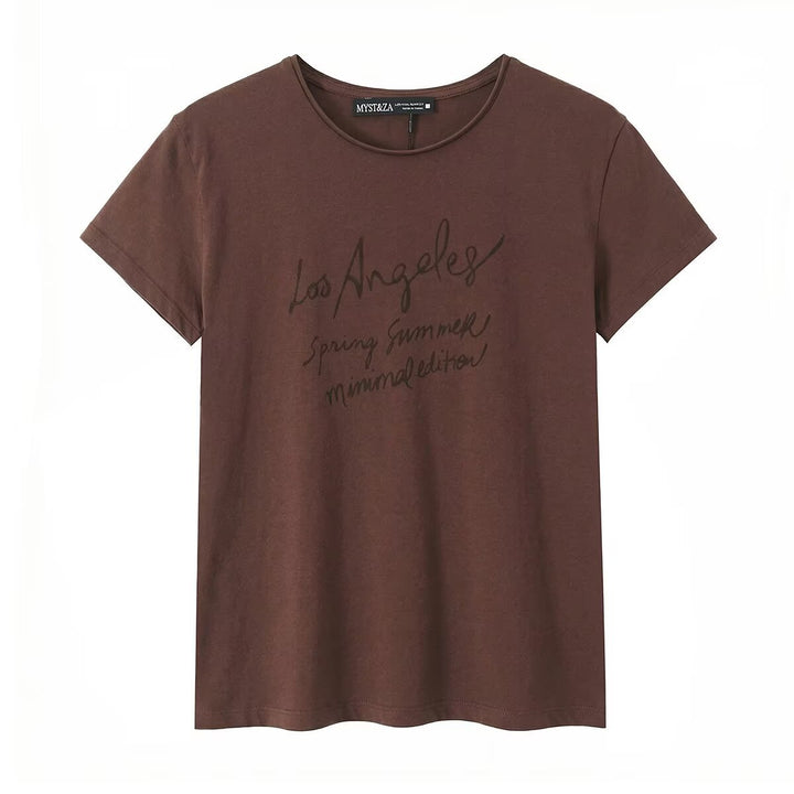 Damen T-Shirt mit minimalistischem Design und exklusivem Druck Echo Archiv