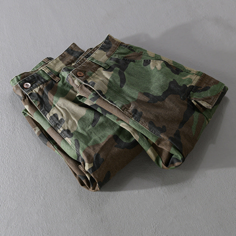 Herren Slim-Tapered Cargohose im Military-Stil mit Gummibündchen und Klappentaschen Echoarchiv