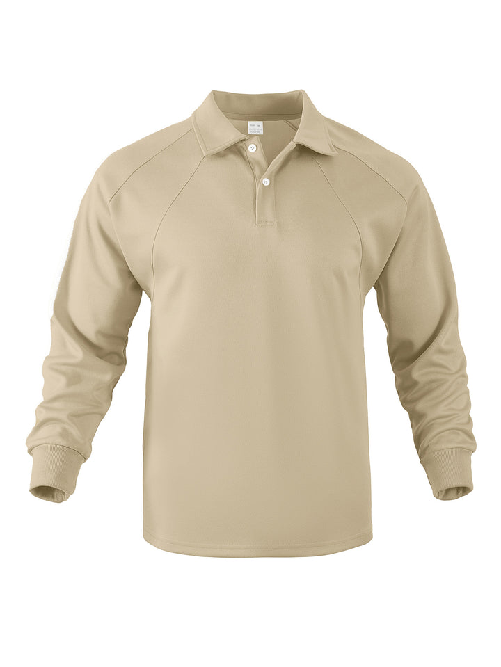 Herren Sportliches Langarmpoloshirt mit modernem Strukturdesign und bequemen Bündchen Echoarchiv