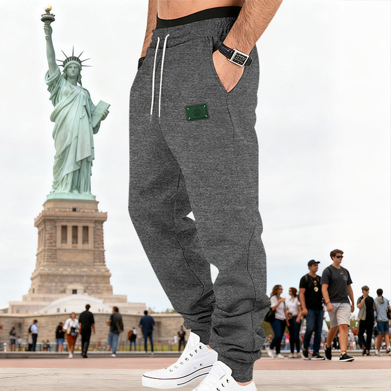 Herren Slim-Fit Sweat-Jogger mit elastischem Bund, Tunnelzug und gerippten Bündchen – Sorevano