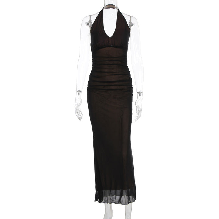 Damen Elegantes Maxikleid mit tiefem V-Ausschnitt und taillierendem Schnitt Echo Archiv