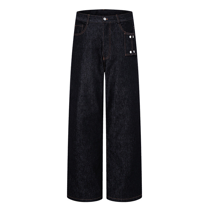 Damen Hochtaillierte Wide‑Leg Jeanshose mit Utility‑Tasche Echoarchiv