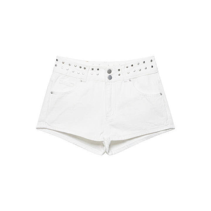 Damen modische Denim-Shorts mit dekorativem Nietenbund Echo Archiv