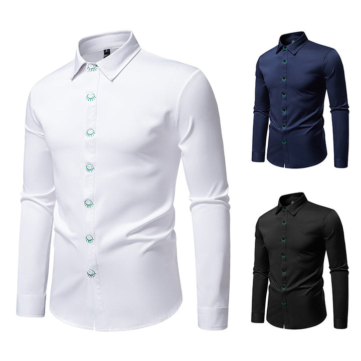 Herren Elegantes Langarmhemd mit kreativen Details Echoarchiv