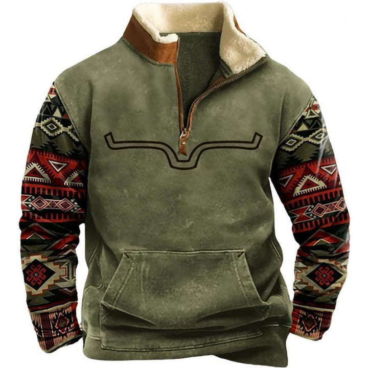Herren Wärmender Fleece-Pullover mit Stehkragen Echoarchiv