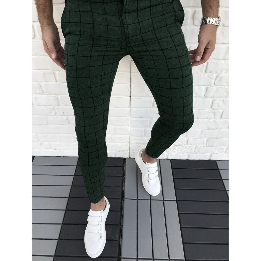 Herren Karierte Anzughose im Slim Fit Stil Echoarchiv