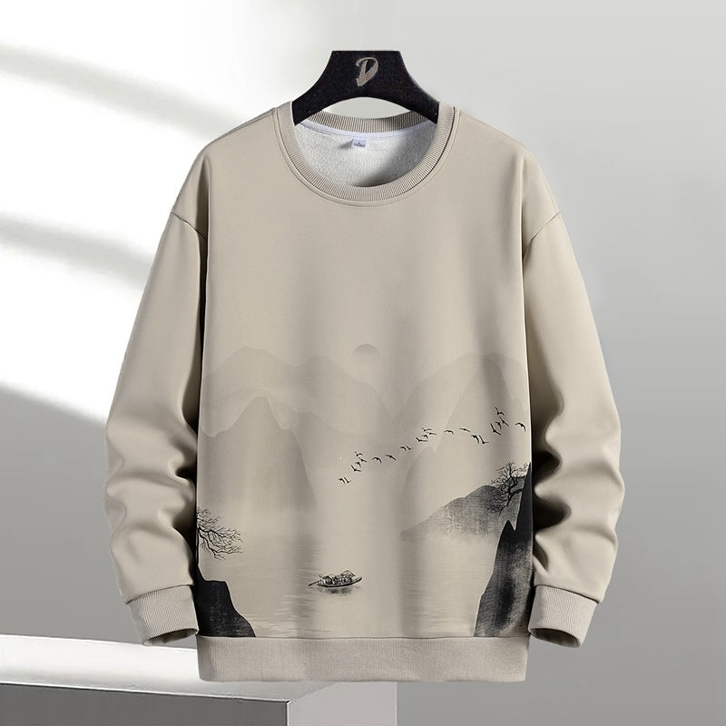 Unisex Oversize‑Sweatshirt mit Pinsel‑Print & geripptem Saum Echoarchiv