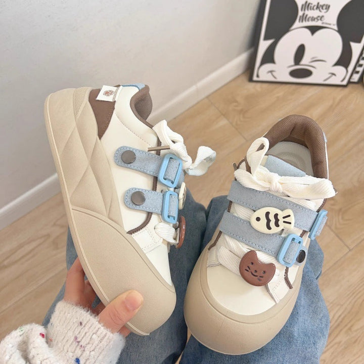 Damen modische Freizeit-Sneaker mit bunten Tierapplikationen Echo Archiv