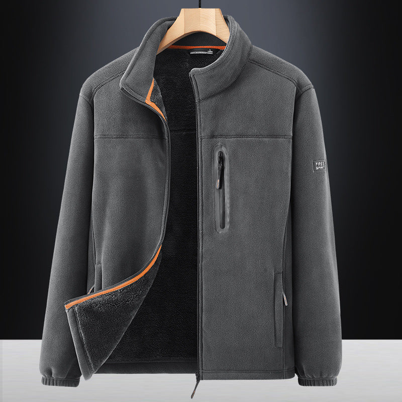 Herren Microfleece-Outdoorjacke mit wasserdichter Brusttasche, Stehkragen und Teddyfleece-Innenfutter Echo Archiv