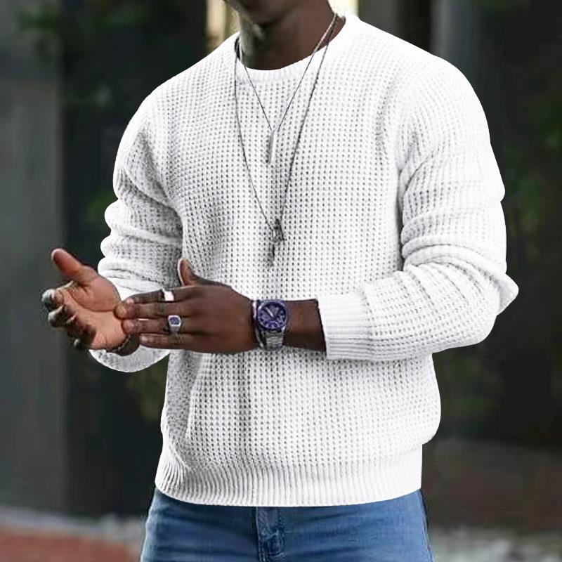 Herren strukturierter Strickpullover aus weichem Material Echoarchiv