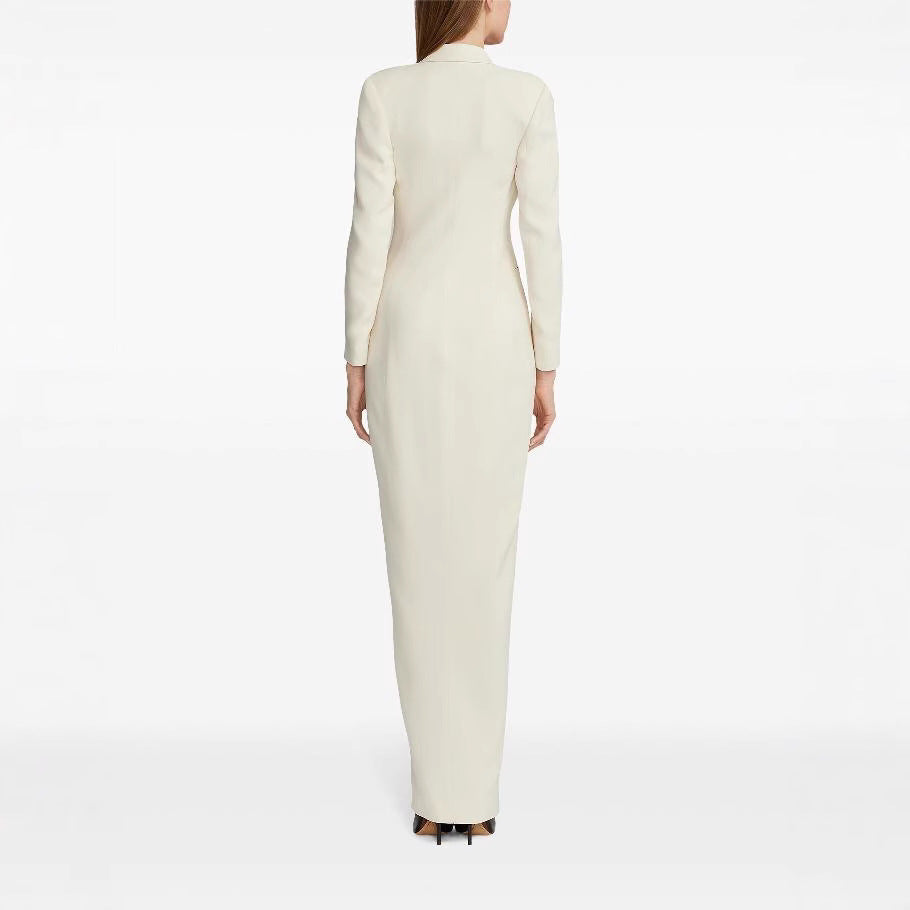 Damen Lange Smokingsakko-Kleid mit tailliertem Schnitt und Beinschlitz Echoarchiv