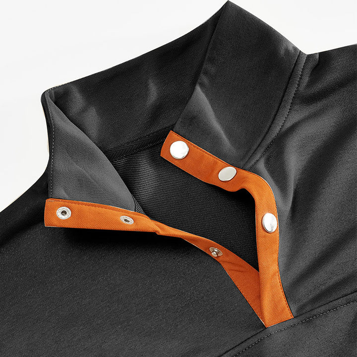 Herren modisches Sweatshirt mit Kragen und Lederdetails Echoarchiv