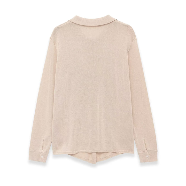 Damen Leichter Strick-Cardigan mit Hemdkragen und Knopfleiste Echo Archiv
