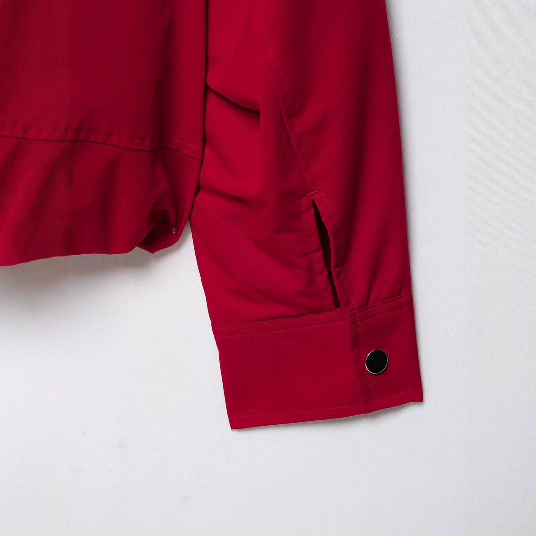 Damen Kurzer Blouson mit hohem Stehkragen, Kordelzug und elastischem Saum Echoarchiv