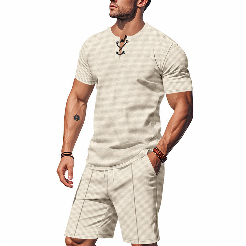 Herren Freizeit Set mit lässigem Rundhalsausschnitt und praktischem Design Echoarchiv