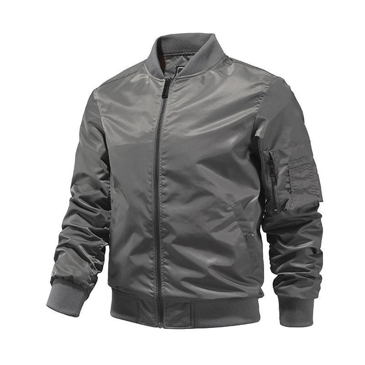 Herren Windabweisende Nylon-Bomberjacke mit Reißverschluss-Ärmeltasche und gerippten Bündchen Echo Archiv