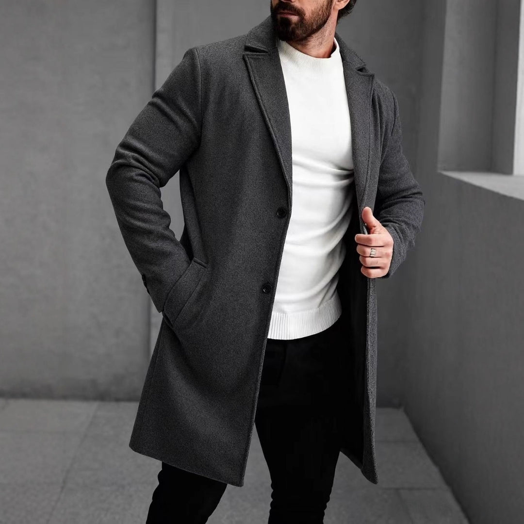 Herren eleganter Wollmantel mit schmaler Silhouette Echoarchiv