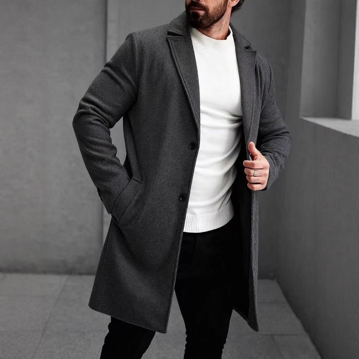 Herren eleganter Wollmantel mit schmaler Silhouette Echoarchiv
