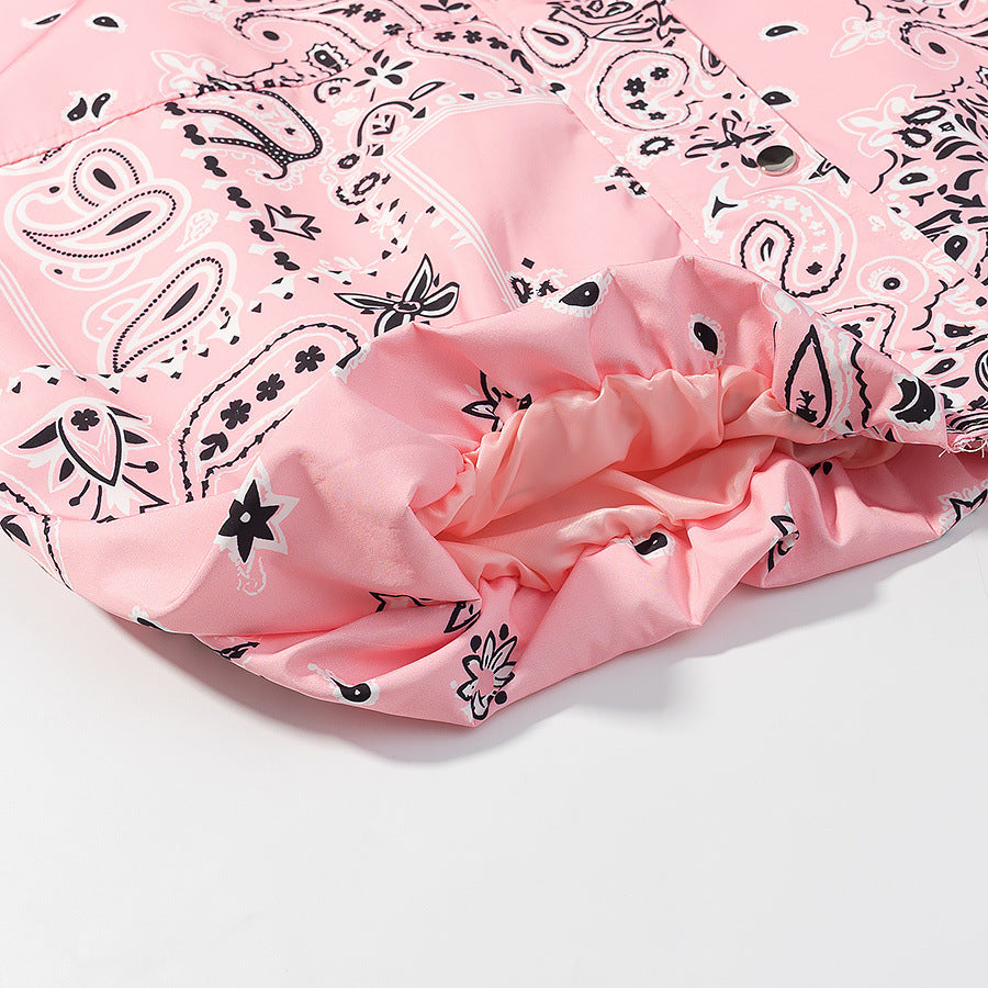 Damen Kapuzen-Blouson mit Bandana-Print und elastischem Saum Echo Archiv