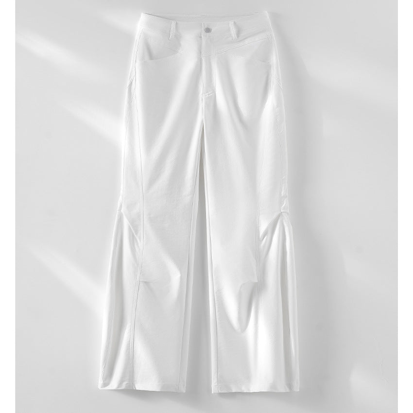 Damen Weite High‑Waist-Hose mit eingesetztem Beinschlitz und markanten Eingrifftaschen Echoarchiv