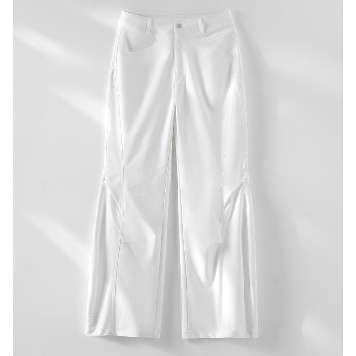 Damen Weite High‑Waist-Hose mit eingesetztem Beinschlitz und markanten Eingrifftaschen Echoarchiv