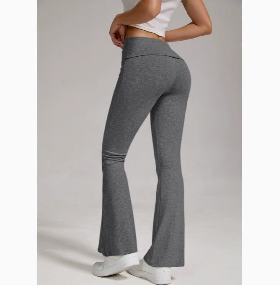 Damen nan hochgeschnittene Stretch-Flare-Yogahose mit formendem Bund Echo Archiv