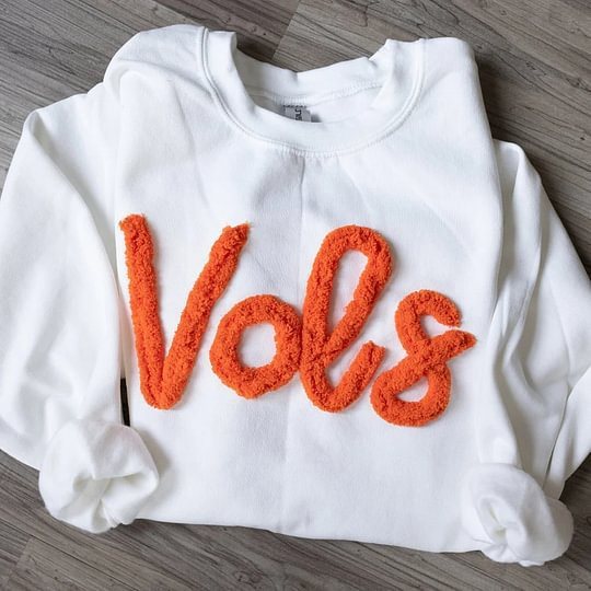 Damen Rundhals‑Sweatshirt mit Chenille‑Schriftzug und Oversize‑Schnitt Echo Archiv