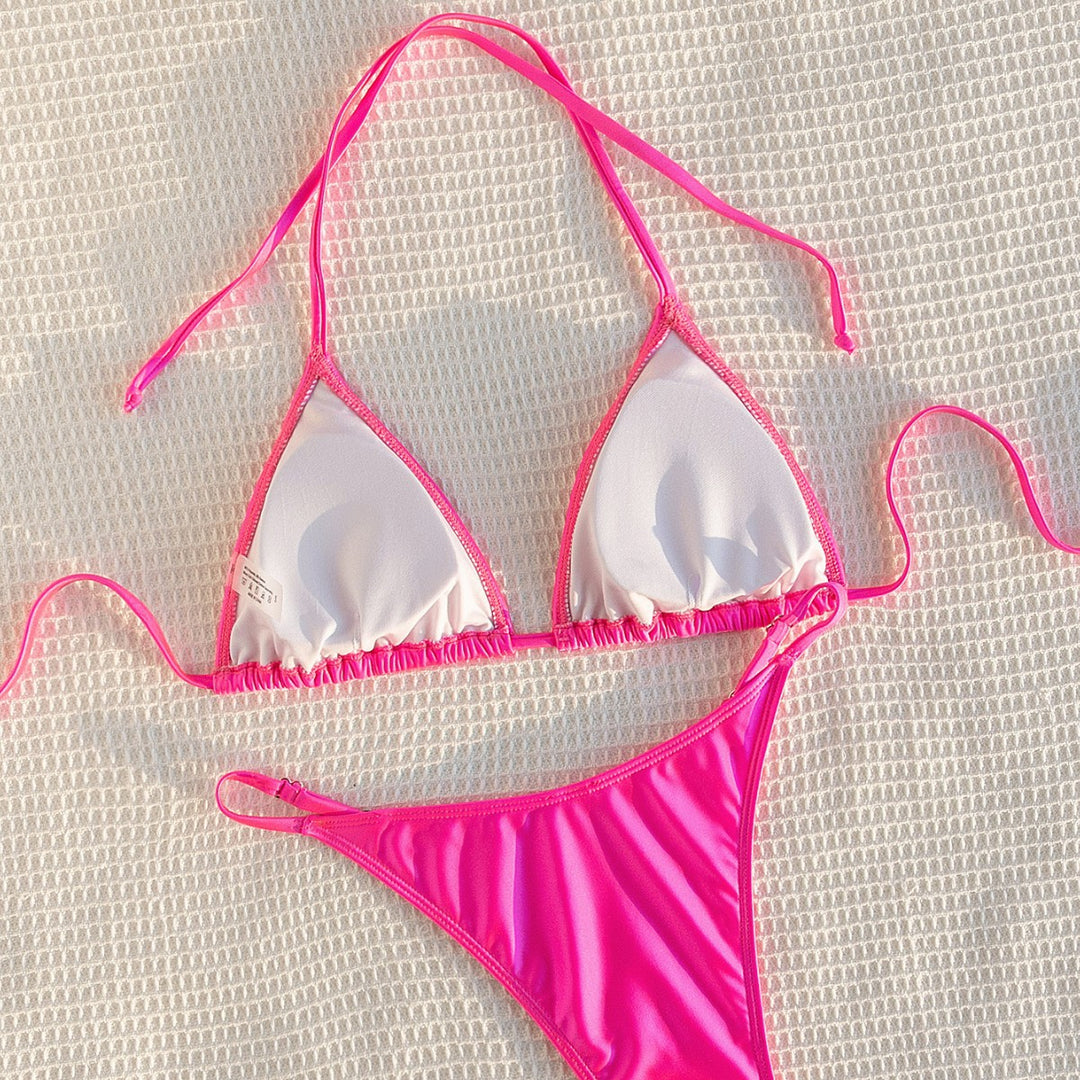 Damen Bikiniset mit verstellbaren Trägern und glänzendem Finish Echo Archiv
