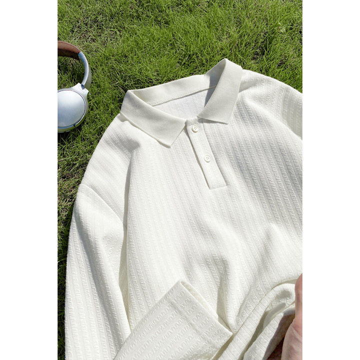 Damen Modisches Oversized Poloshirt mit strukturiertem Design Echo Archiv