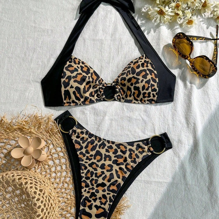 Damen Bikini-Set mit stilvollem Leopardenmuster und verstellbarem Trägersystem Echo Archiv