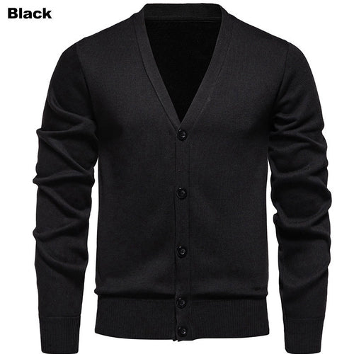 Herren kuschelige Strickjacke mit V-Ausschnitt und Knopfleiste Echoarchiv