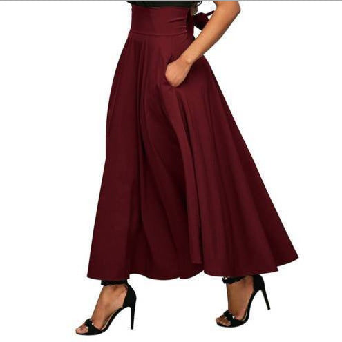 Damen weit geschnittene Palazzo-Hose mit eleganten Taschen und hohem Bund Echoarchiv
