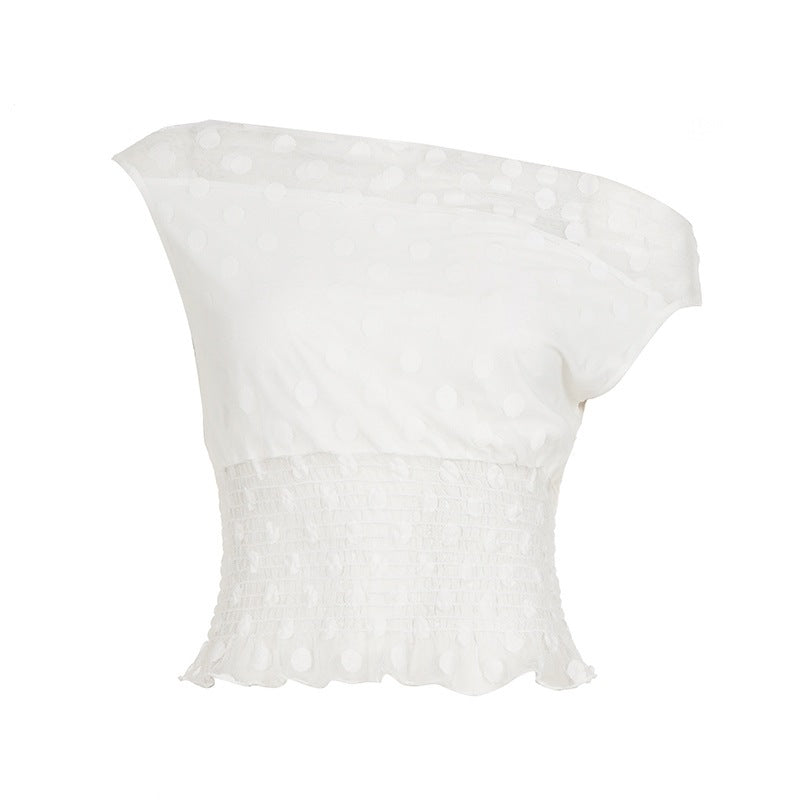 Damen elegantes Oberteil mit asymmetrischem Schnitt und Rüschendetails Echo Archiv