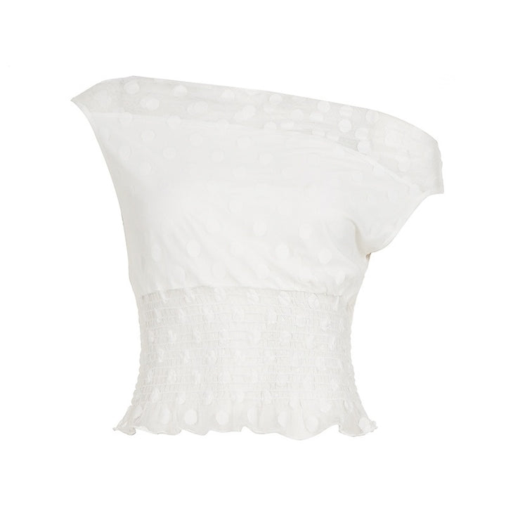 Damen elegantes Oberteil mit asymmetrischem Schnitt und Rüschendetails Echo Archiv