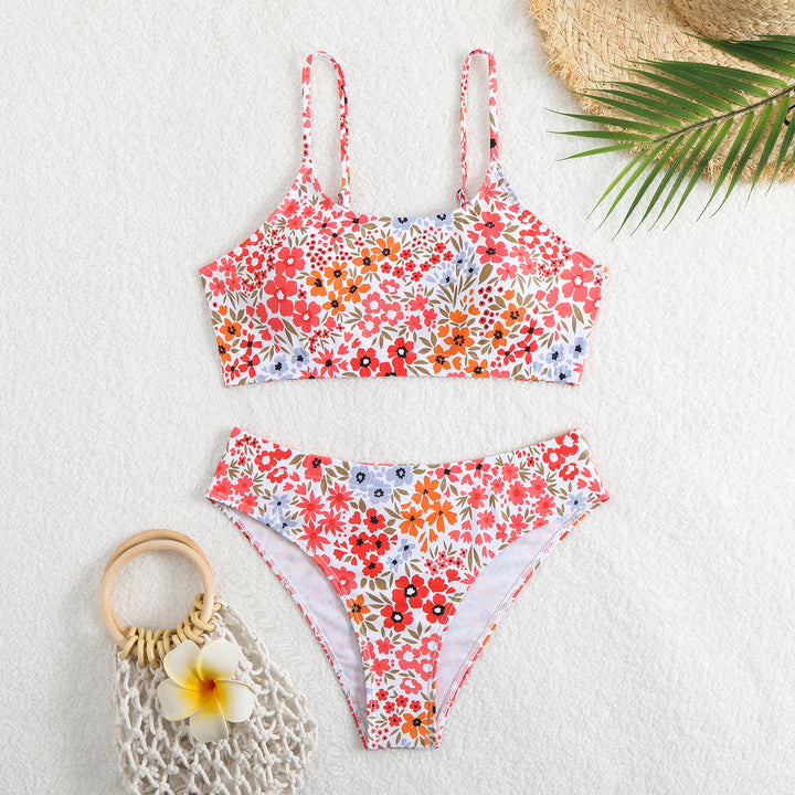 Damen Bikini-Set mit floralen Mustern und hoher Taille Echo Archiv