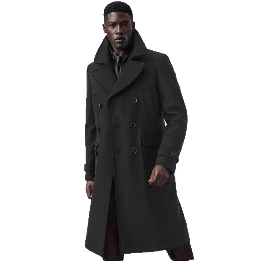Herren eleganter Trenchcoat mit doppelter Knopfleiste Echoarchiv