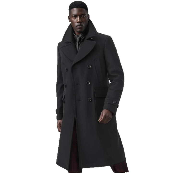 Herren eleganter Trenchcoat mit doppelter Knopfleiste Echoarchiv