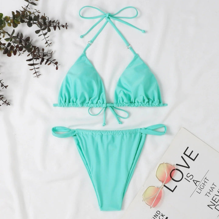 Damen Triangel-Bikini mit verstellbaren Bindebändern und elastischem Bund Echo Archiv