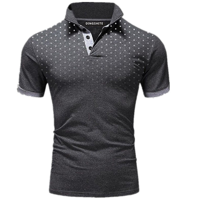 Herren Poloshirt mit Echoarchivrnen Punktdesign und atmungsaktiven Eigenschaften Echoarchiv