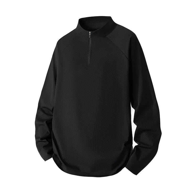Herren Minimalistisches Halbzip-Sweatshirt mit technischem Jersey und verlängertem Saum Echo Archiv