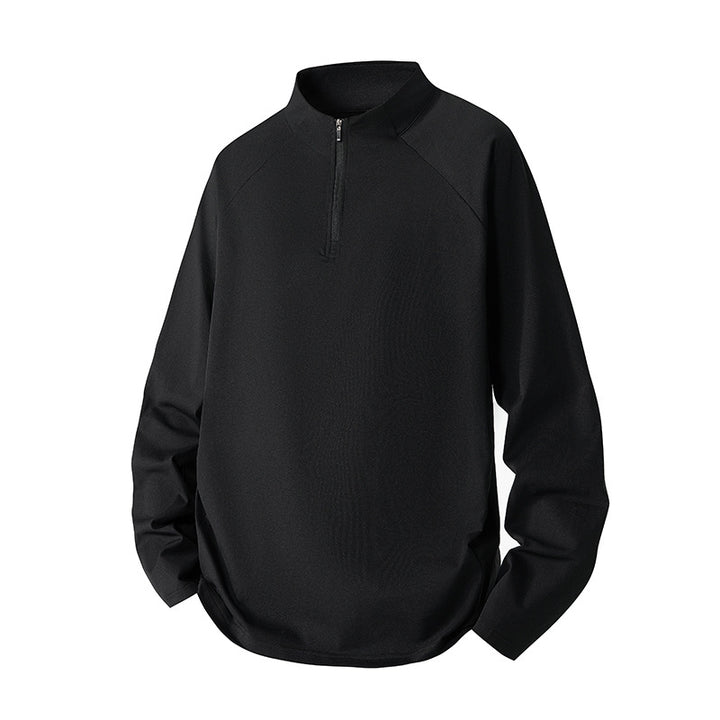 Herren Minimalistisches Halbzip-Sweatshirt mit technischem Jersey und verlängertem Saum Echo Archiv