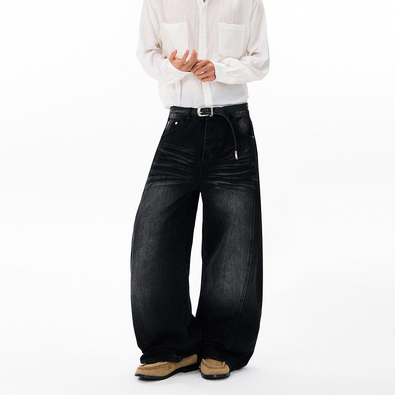 Herren Ultraweite Denim-Palazzohose im ballonförmigen Baggy-Cut mit tiefem Schritt Echo Archiv