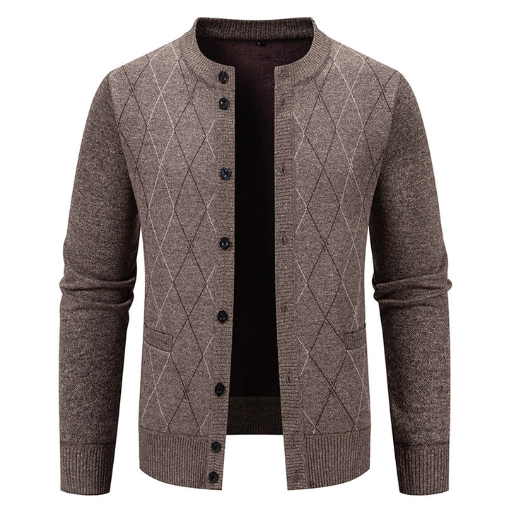 Herren Strickjacke mit modernem Rautenmuster Echoarchiv