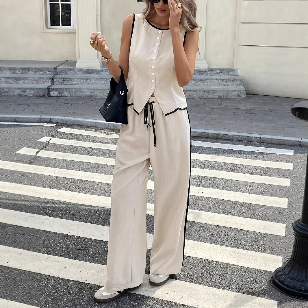 Damen Elegante und bequeme Loungewear mit Knopfleiste Echo Archiv