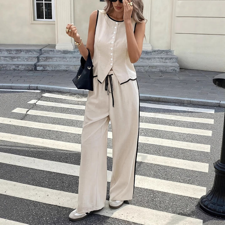 Damen Elegante und bequeme Loungewear mit Knopfleiste Echo Archiv