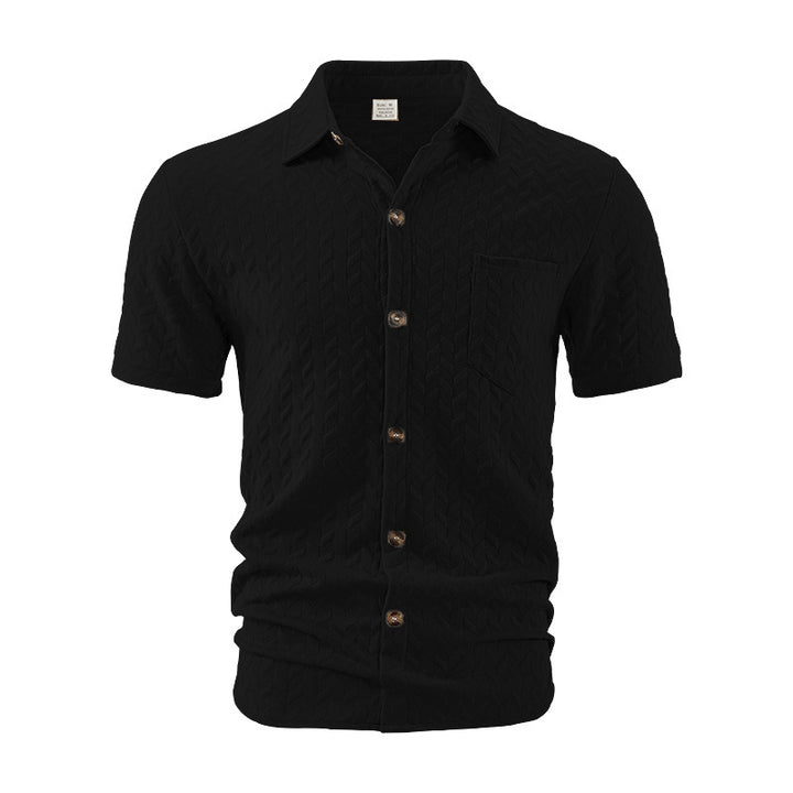 Herren Kurzarm-Hemd mit strukturiertem Design Echoarchiv